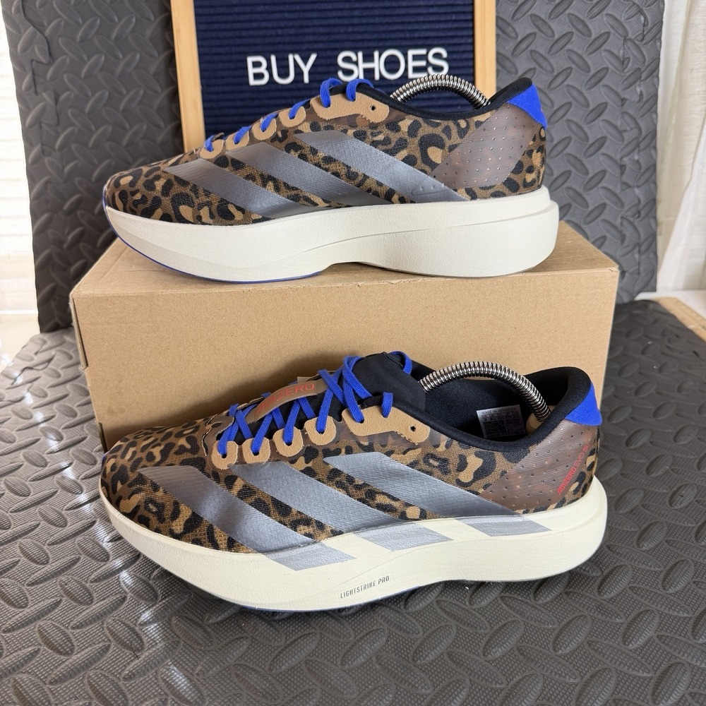 adidas Adizero Evo SL Mens Running Shoes Size 10.5 Leopard Animal Print JS4493